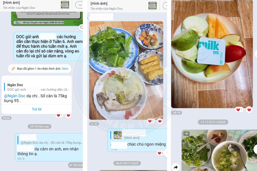 Hình ảnh học viên được chuyên viên từ trung tâm hôx trợ qua từng bữa ăn